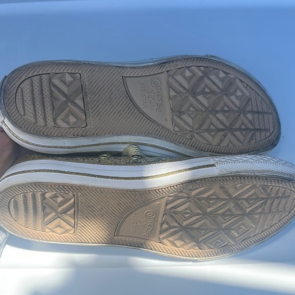 Gold Glitter Kids Sneakers - Picture 4 of 4